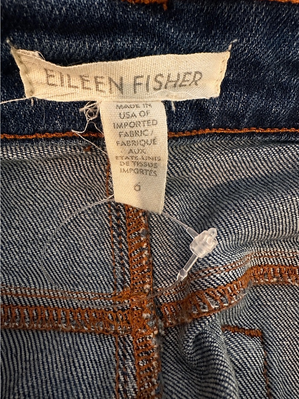 Eileen Fisher Straight Leg Cropped Jeans Women’s Size 6 Medium Wash Stretch - Picture 6 of 6